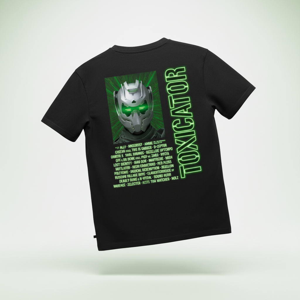 TOXICATOR 2025 Line Up Premium T-Shirt 3D - Rückseite