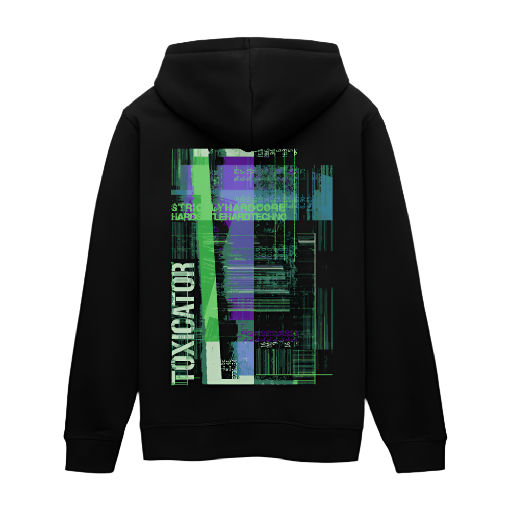 Green Glitch - Unisex Organic Hoodie - Schwarz