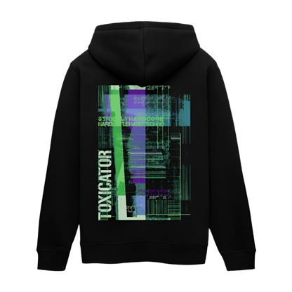 Green Glitch - Unisex Organic Hoodie - Schwarz