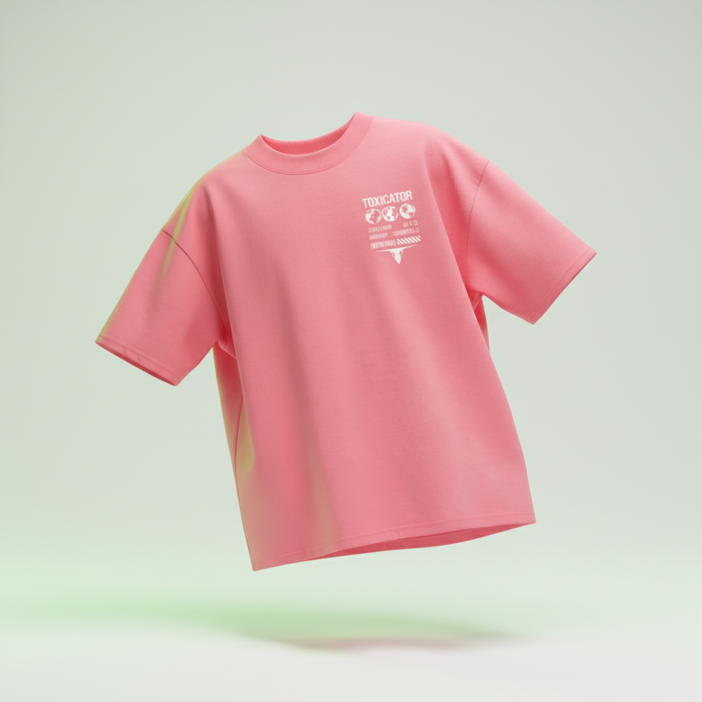 Toxic Creature Oversize T-Shirt Pink - Vorderseite