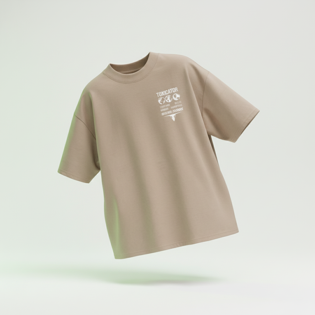 Toxic Creature Oversize T-Shirt Steingrau - Vorderseite