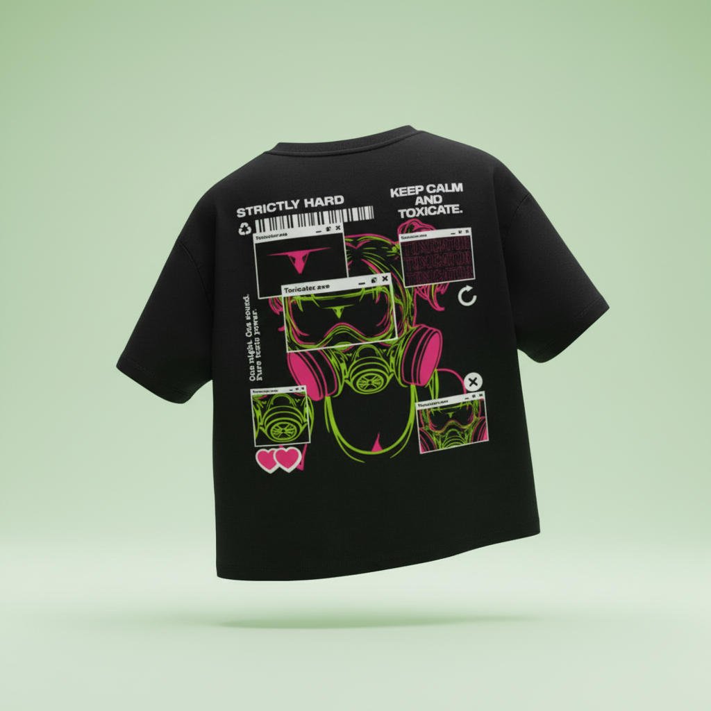 Toxic Raver Cropped T-Shirt 3D - Rückseite 3D