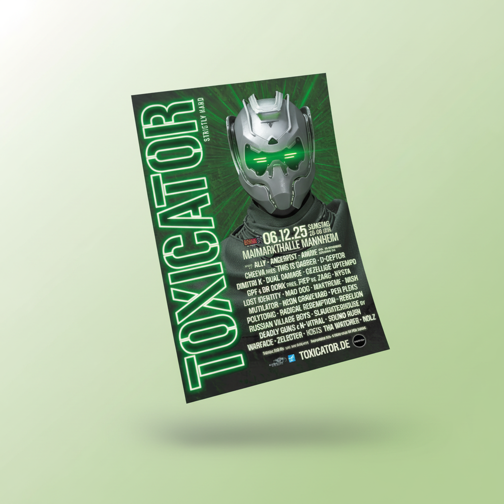 TOXICATOR 2025 Poster 3D - grüner Hintergrund