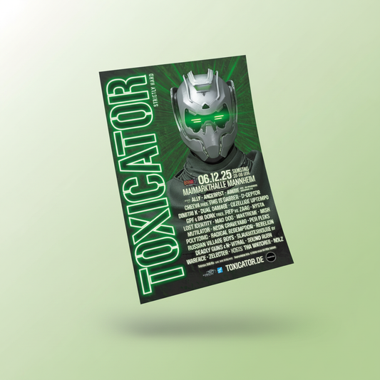 TOXICATOR 2025 Poster 3D - grüner Hintergrund